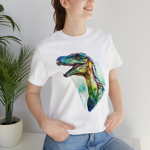 Stained Glass Velociraptor - Short Sleeve Tee